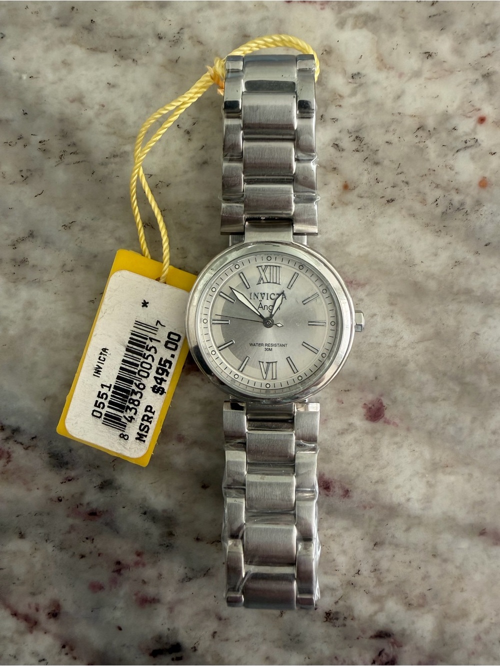 Invicta Silver and Yellow Accent Stainless Steel Watch